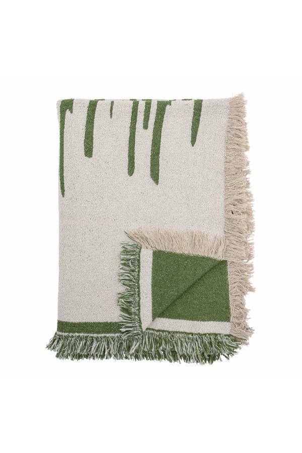 Bloomingville Haxby Throw, Green, Recycled Cotton