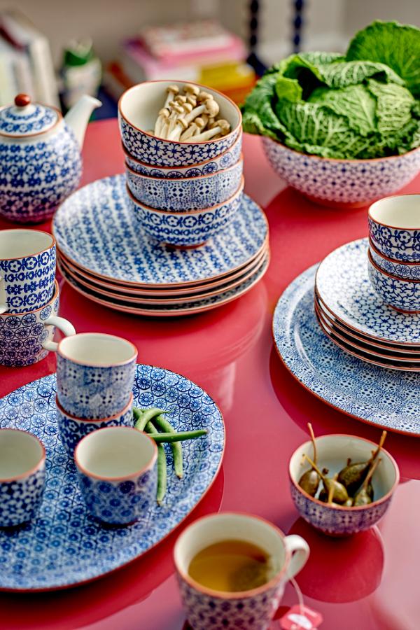 Bloomingville Karine Serving Plate, Blue, Stoneware