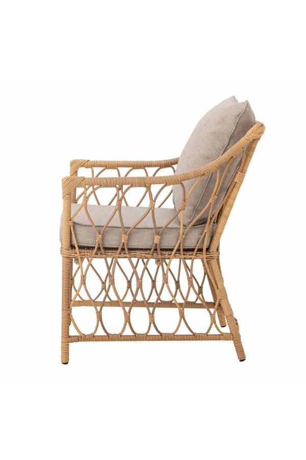 Bloomingville Belluce Lounge Chair with Stool, Nature, Polyrattan