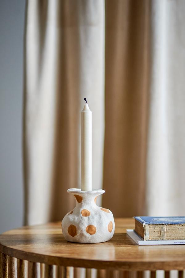 Creative Collection Byron Candle Holder, Nature, Stoneware