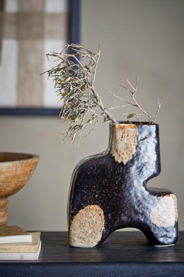 Bloomingville Ollia Vase, Black, Stoneware