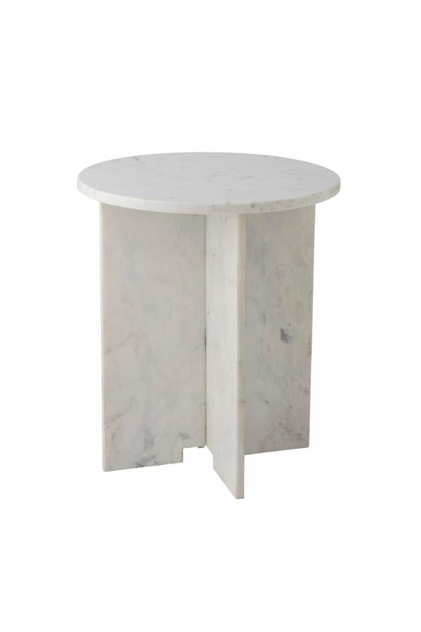 Bloomingville Jasmia Side Table, White, Marble
