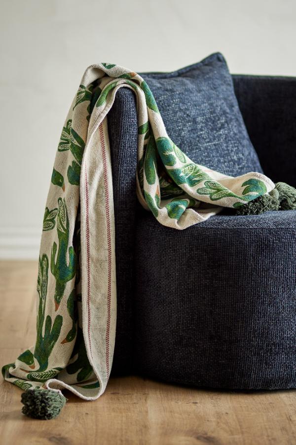 Bloomingville Birdliva Throw, Multi, Recycled Cotton