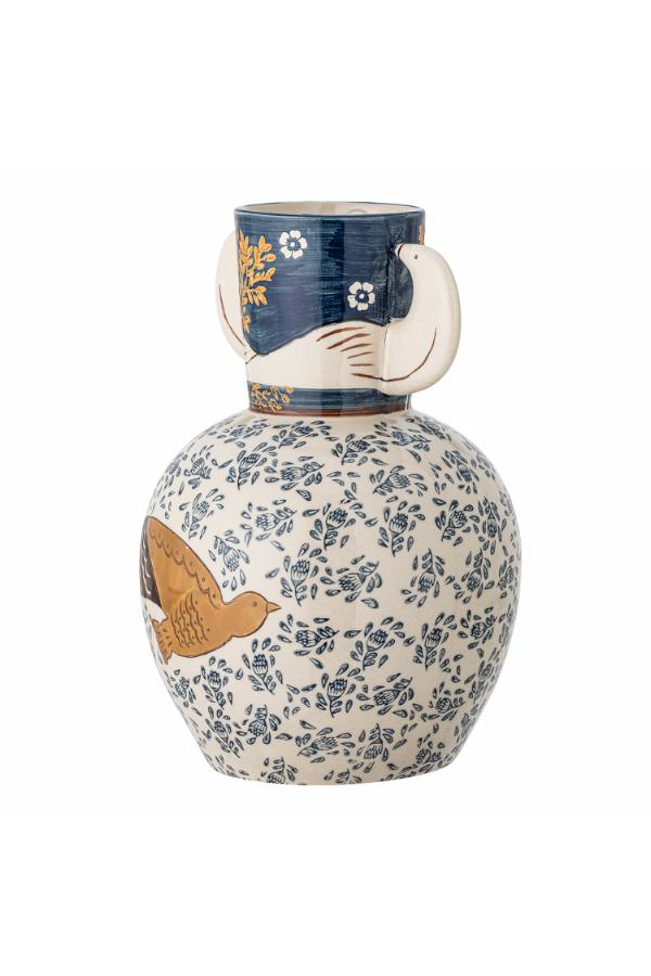 Bloomingville Hezha Vase, Blue, Stoneware