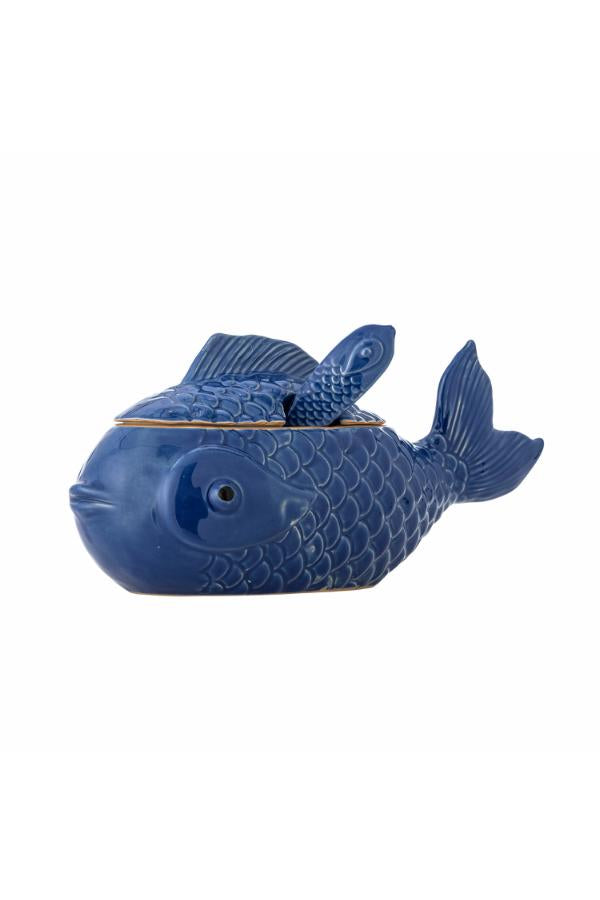 Creative Collection Hiro Jar w/Lid & Spoon, Blue, Stoneware