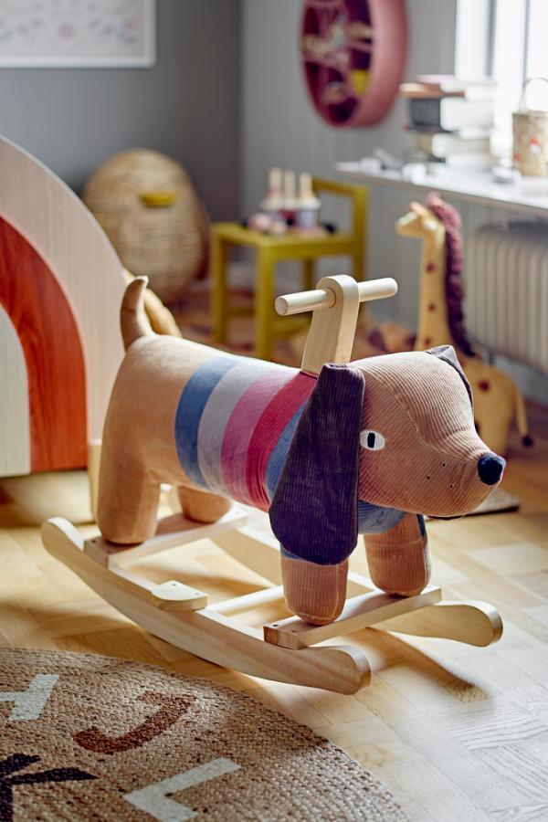 Bloomingville Mini Charlie Rocking Toy, Dog, Multi, Polyester