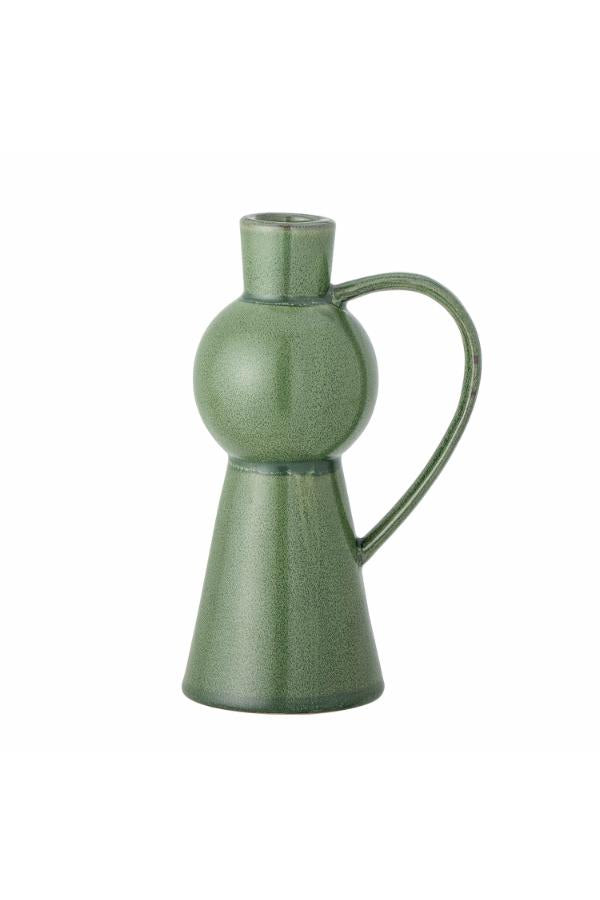 Bloomingville Fija Candle Holder, Green, Stoneware