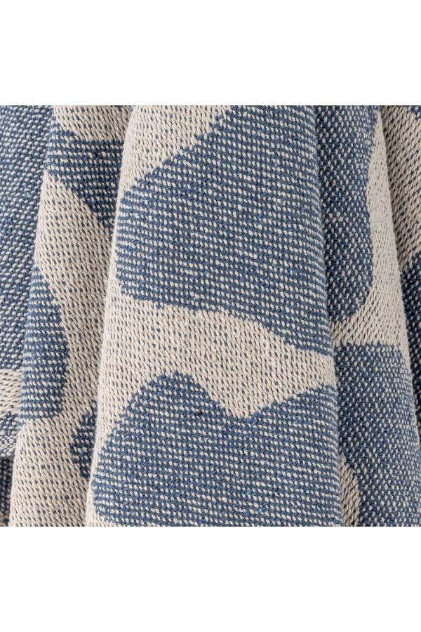 Bloomingville Salobre Throw, Blue, Recycled Cotton