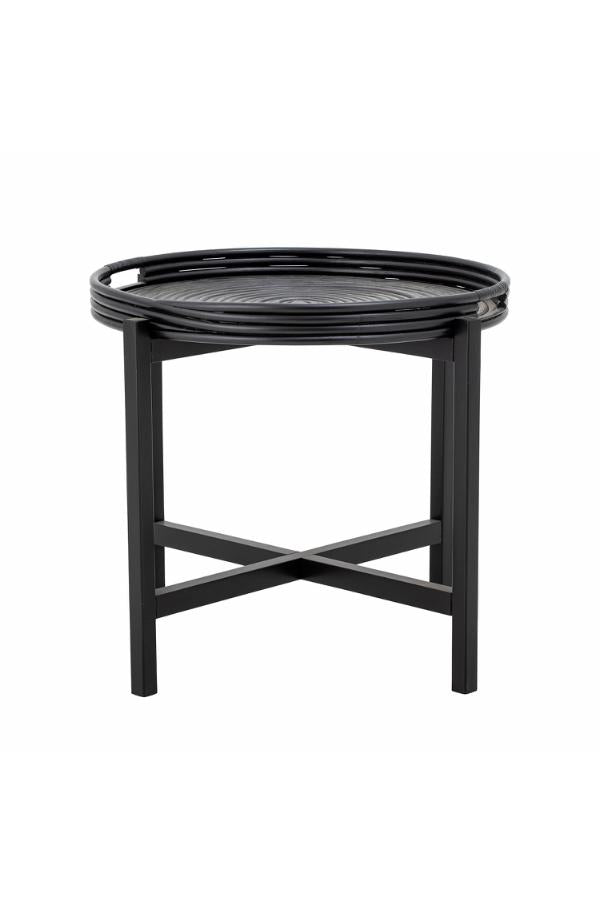 Bloomingville Milli Tray Table, Black, Rattan