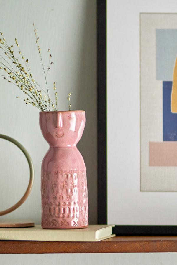 Bloomingville Embla Vase, Pink, Stoneware