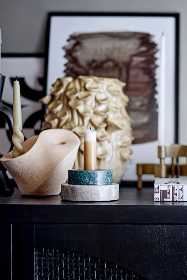 Bloomingville Brent Candle Holder, Nature, Stoneware