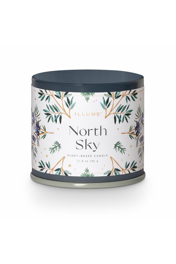 Illume North Sky Vanity Tin Candle, Blue,