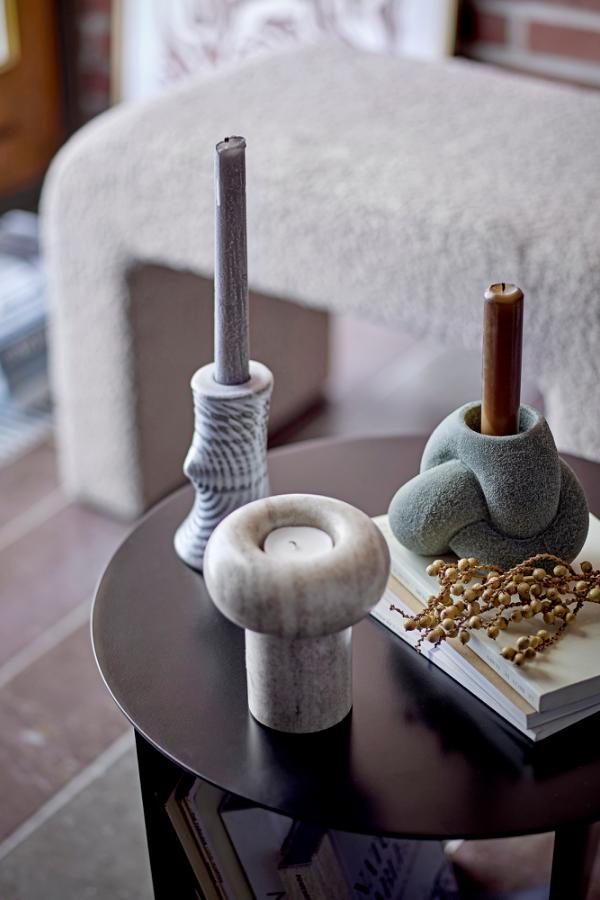 Bloomingville Raheem Candle Holder, Grey, Stoneware