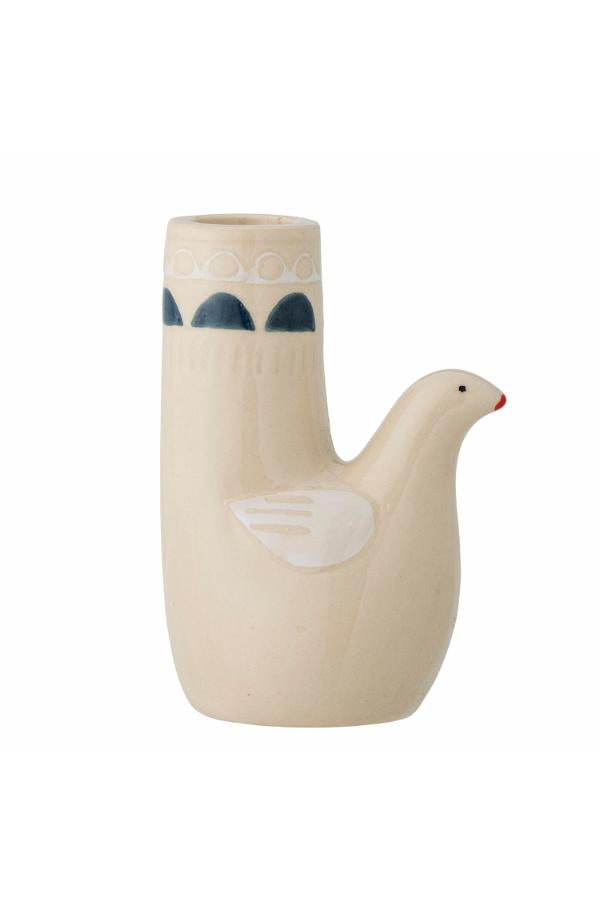 Bloomingville Trudy Candle Holder, White, Stoneware
