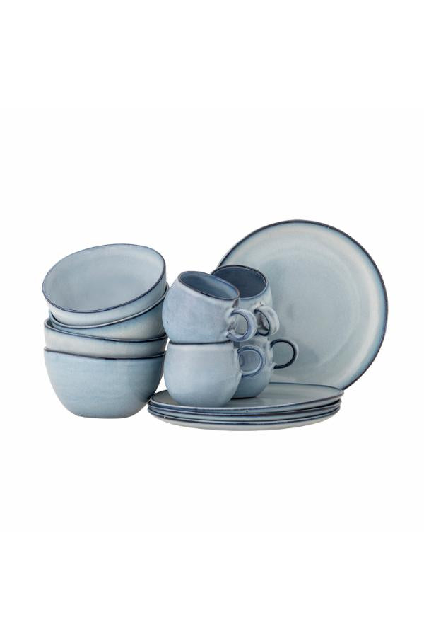 Bloomingville Sandrine Breakfast Set, Blue, Stoneware