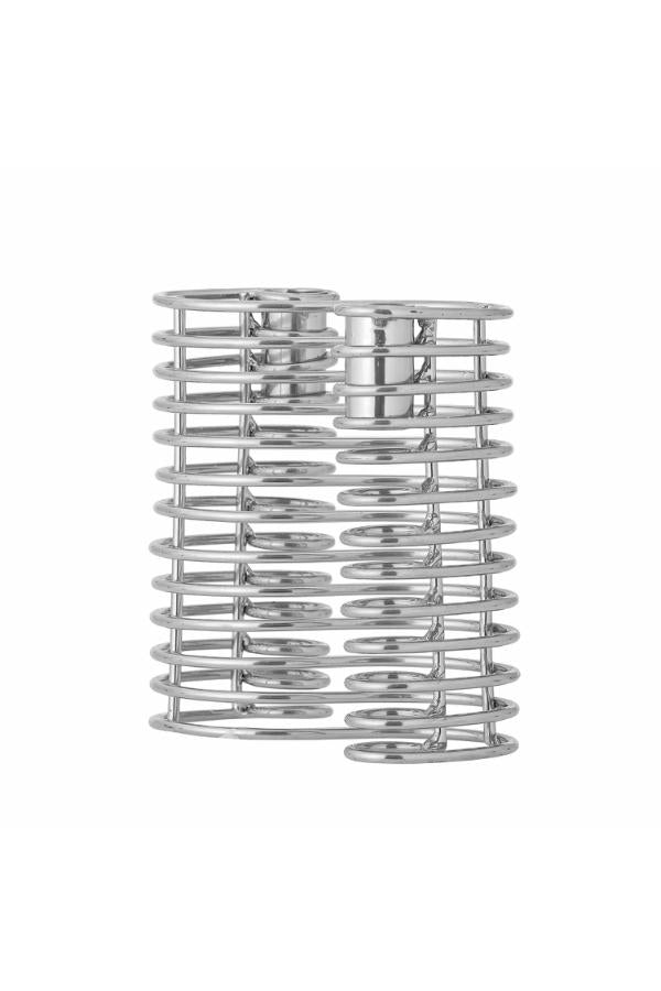 Bloomingville Wavela Candle Holder, Silver, Iron