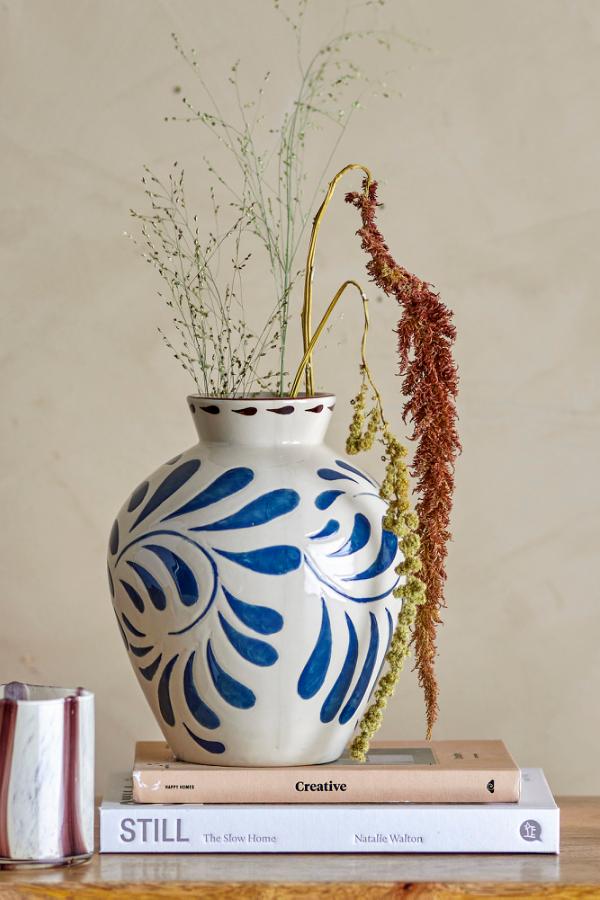 Bloomingville Heikki Vase, Blue, Stoneware