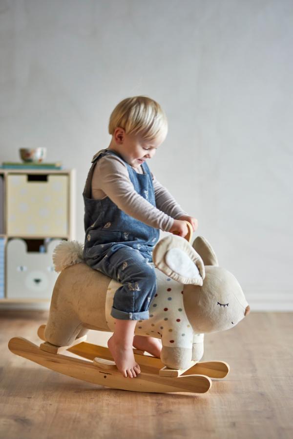 Bloomingville Mini Villja Rocking Toy, Rabbit, Multi, Polyester
