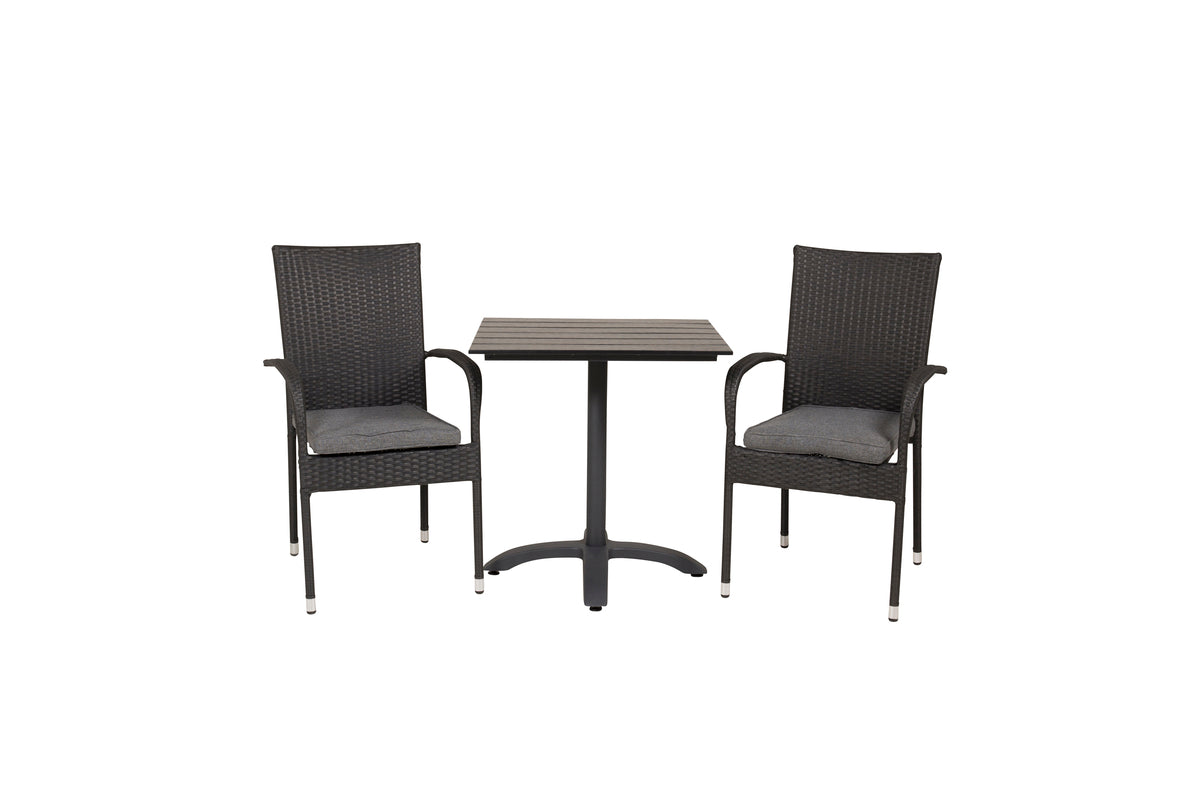 Venture Design Venture Home Colorado & Anna Cafébord 70x70 + Matstolar Svart