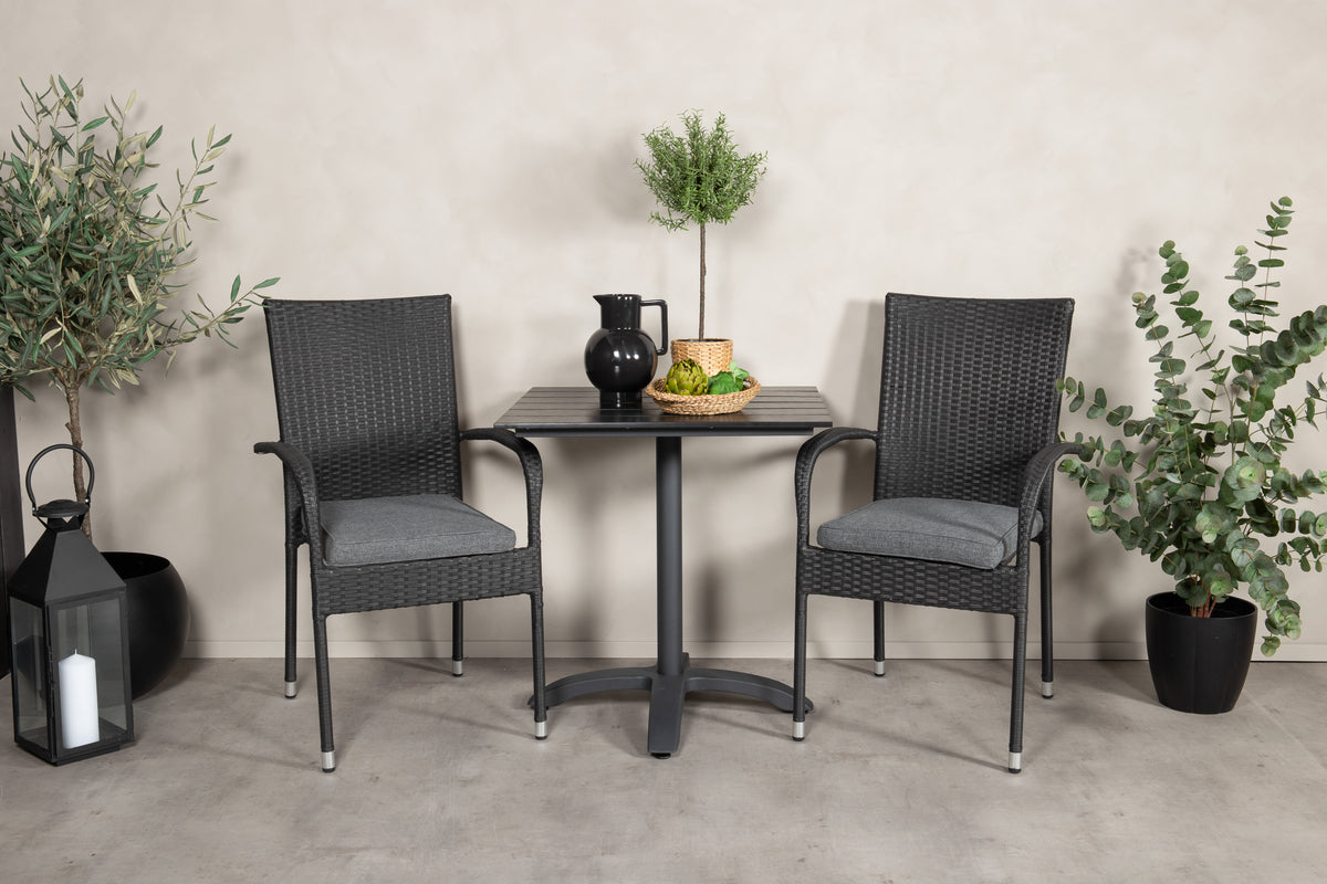 Venture Design Venture Home Colorado & Anna Cafébord 70x70 + Matstolar Svart