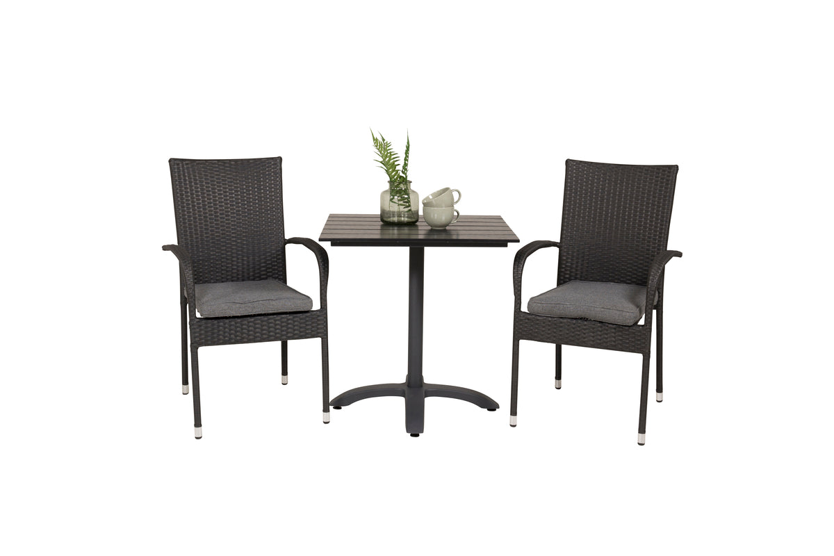 Venture Design Venture Home Colorado & Anna Cafébord 70x70 + Matstolar Svart