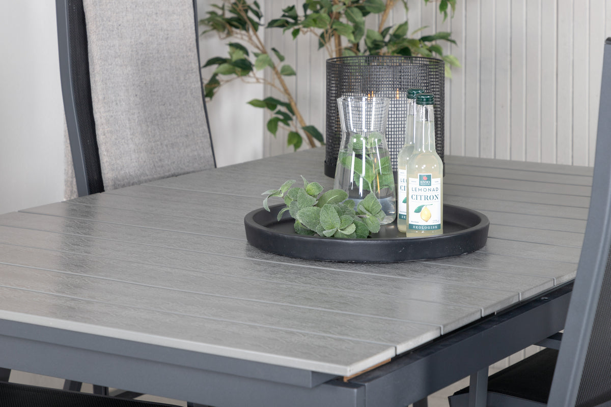 Venture Design Levels & Copacabana Matbord 160x100x75 + Reclinerstolar Svart