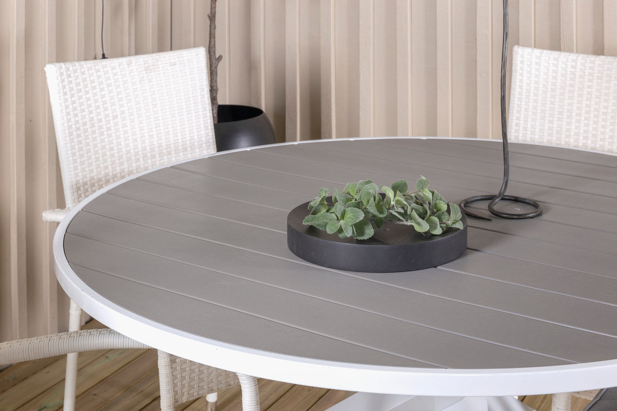 Venture Design Parma & Anna Runda Matbord ø140 Vit + Matstolar Vit