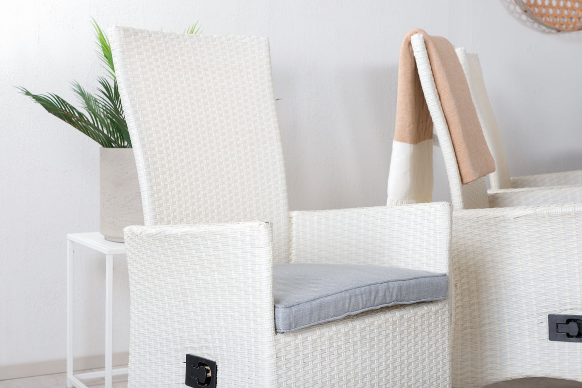 Venture Design Levels & Padova Matbord 160x100x75 + Reclinerstolar Vit