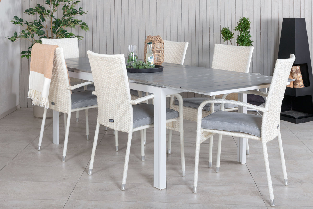 Venture Design Levels & Anna Matbord 160x100x75 + Matstolar Vit
