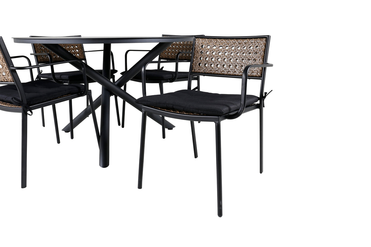 Venture Design Alma & Paola Matbord ⌀120 + Matstolar Natur