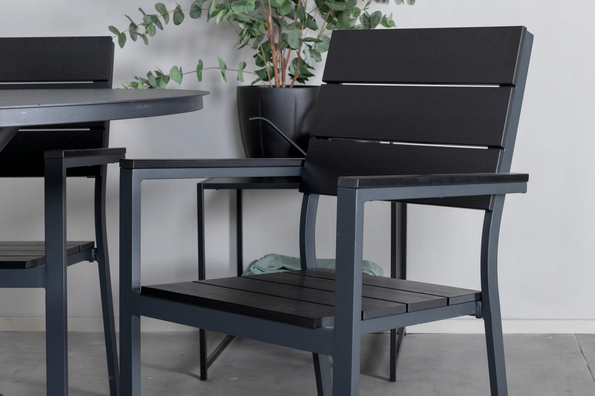 Venture Design Alma & Levels Runda Matbord ⌀120 Svart + Matstolar 2-pack Svart