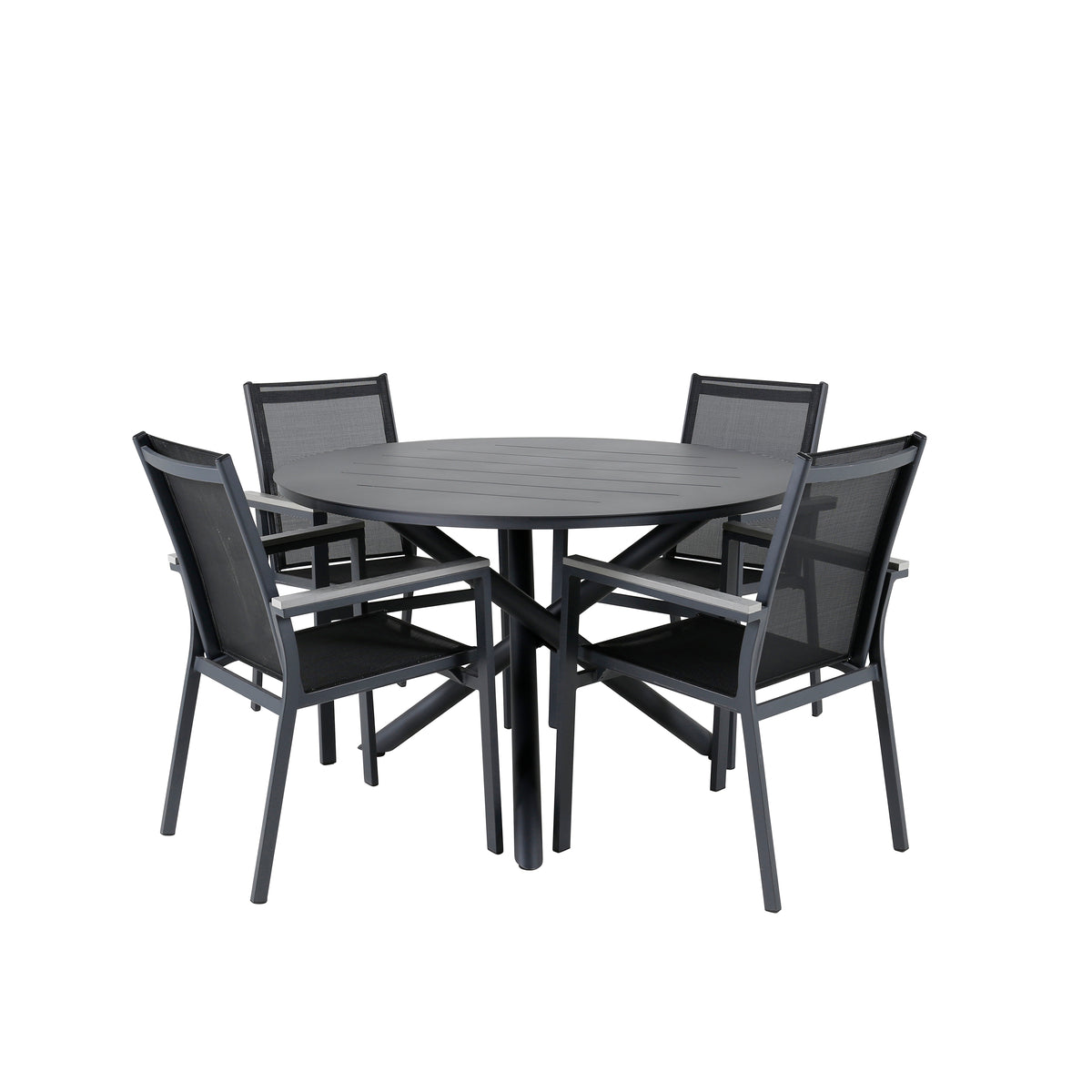 Venture Design Alma & Parma Matbord ⌀120 + Matstolar Svart