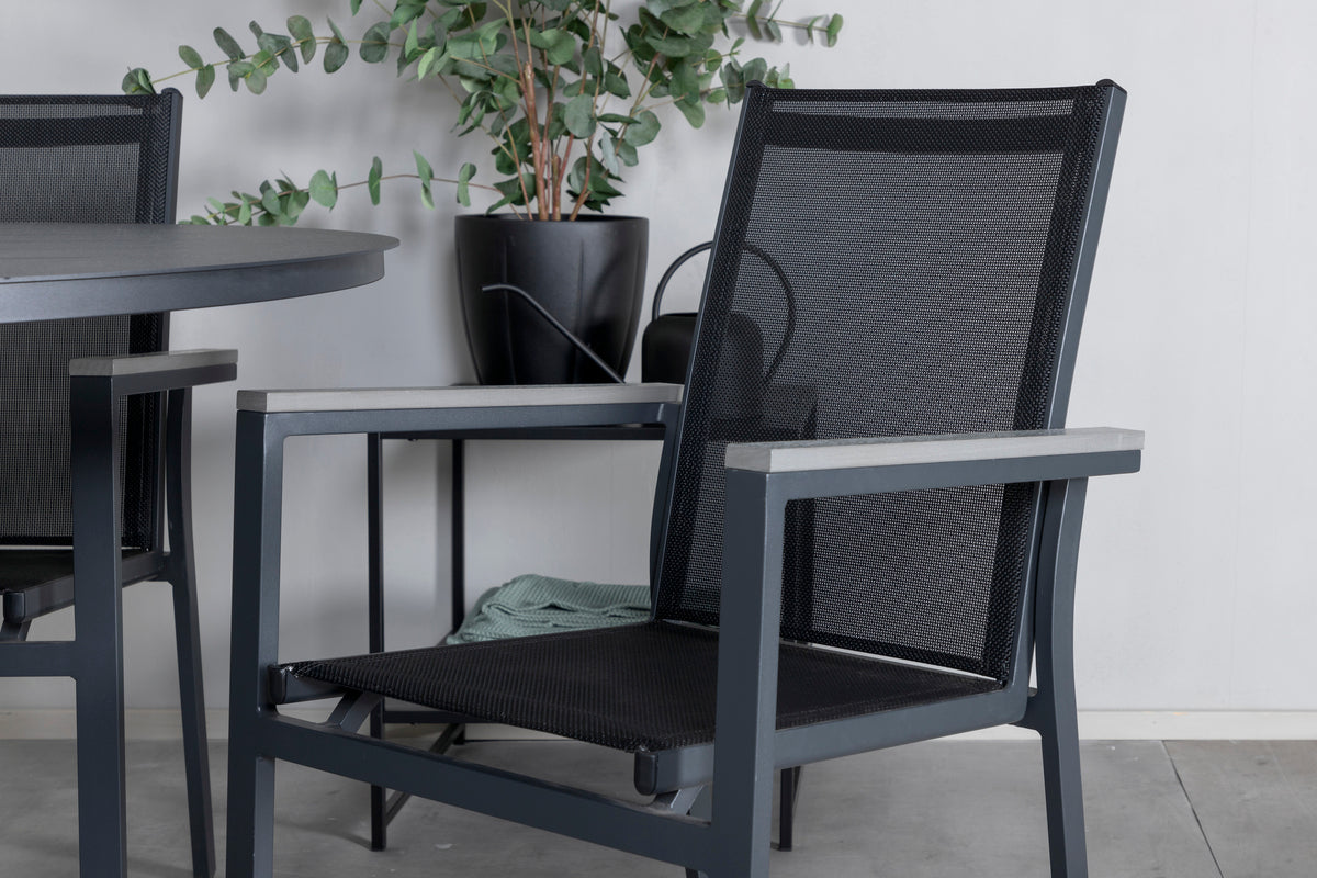 Venture Design Alma & Parma Matbord ⌀120 + Matstolar Svart