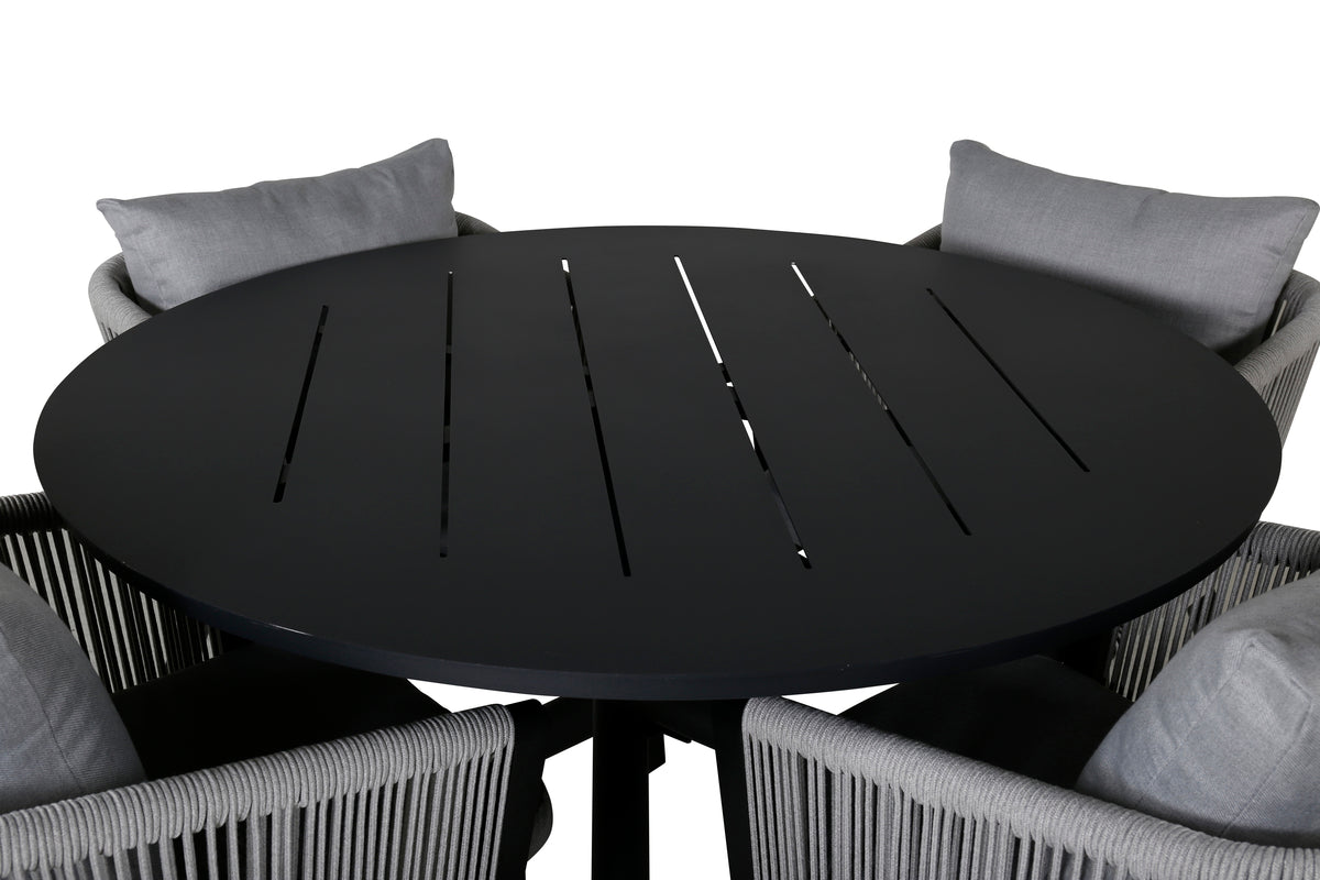 Venture Design Alma & Virya Matbord ⌀120 + Matstolar Grå