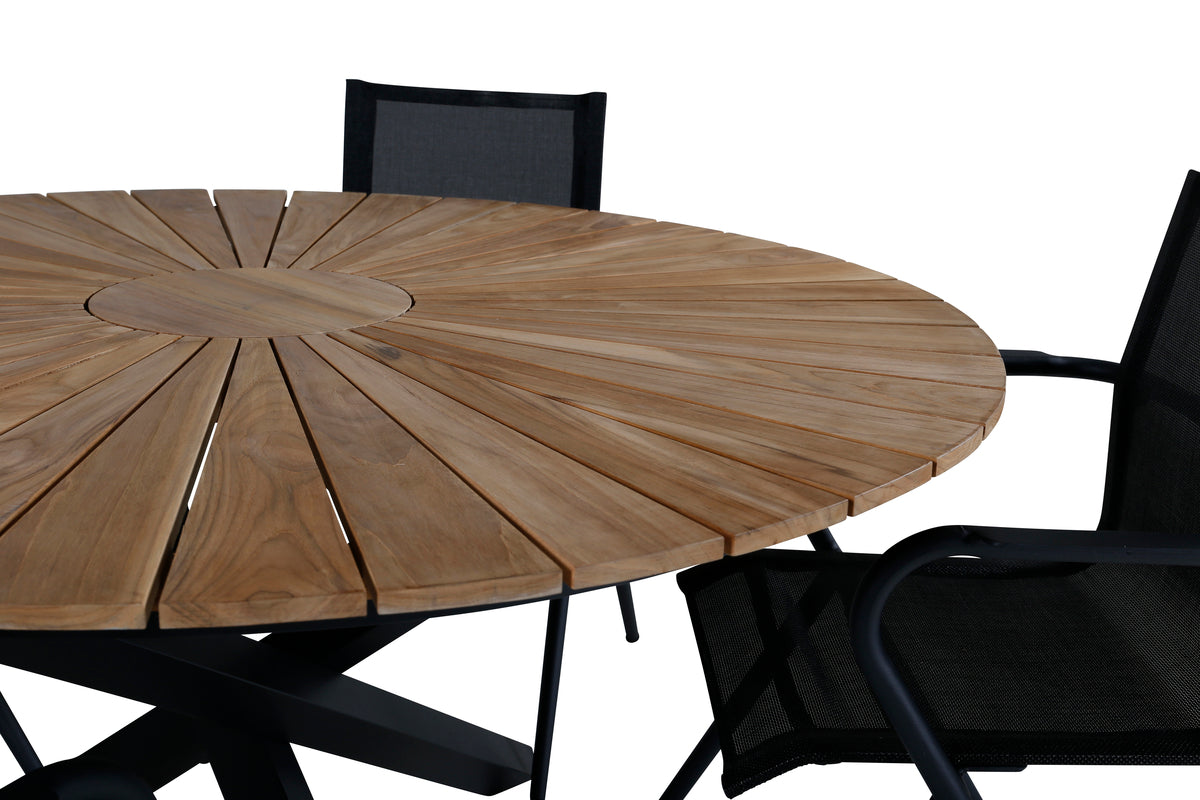 Venture Design Alina & Mexico Matstolar Svart + Matbord ⌀140