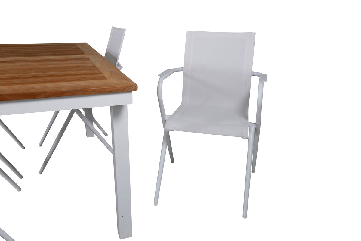 Venture Design Alina & Panama Matstolar Vit + Rektangulära Matbord 160x90x75 Vit