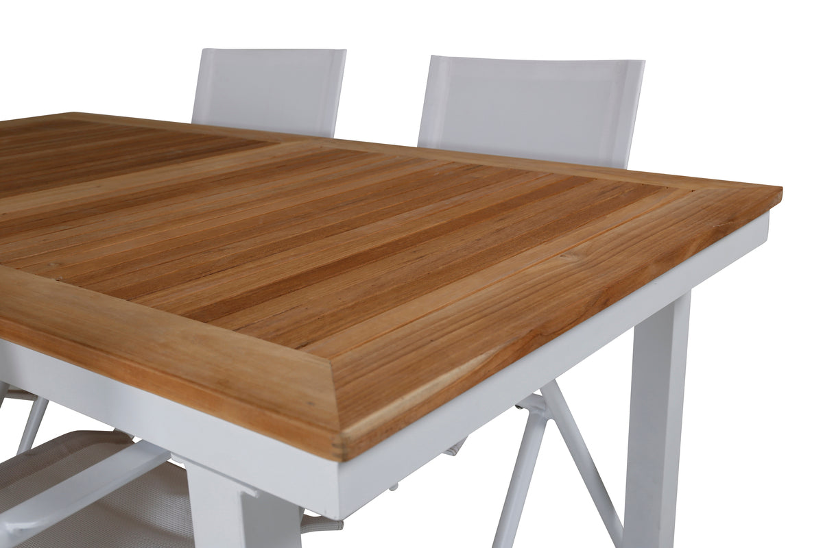 Venture Design Alina & Panama Matstolar Vit + Rektangulära Matbord 160x90x75 Vit