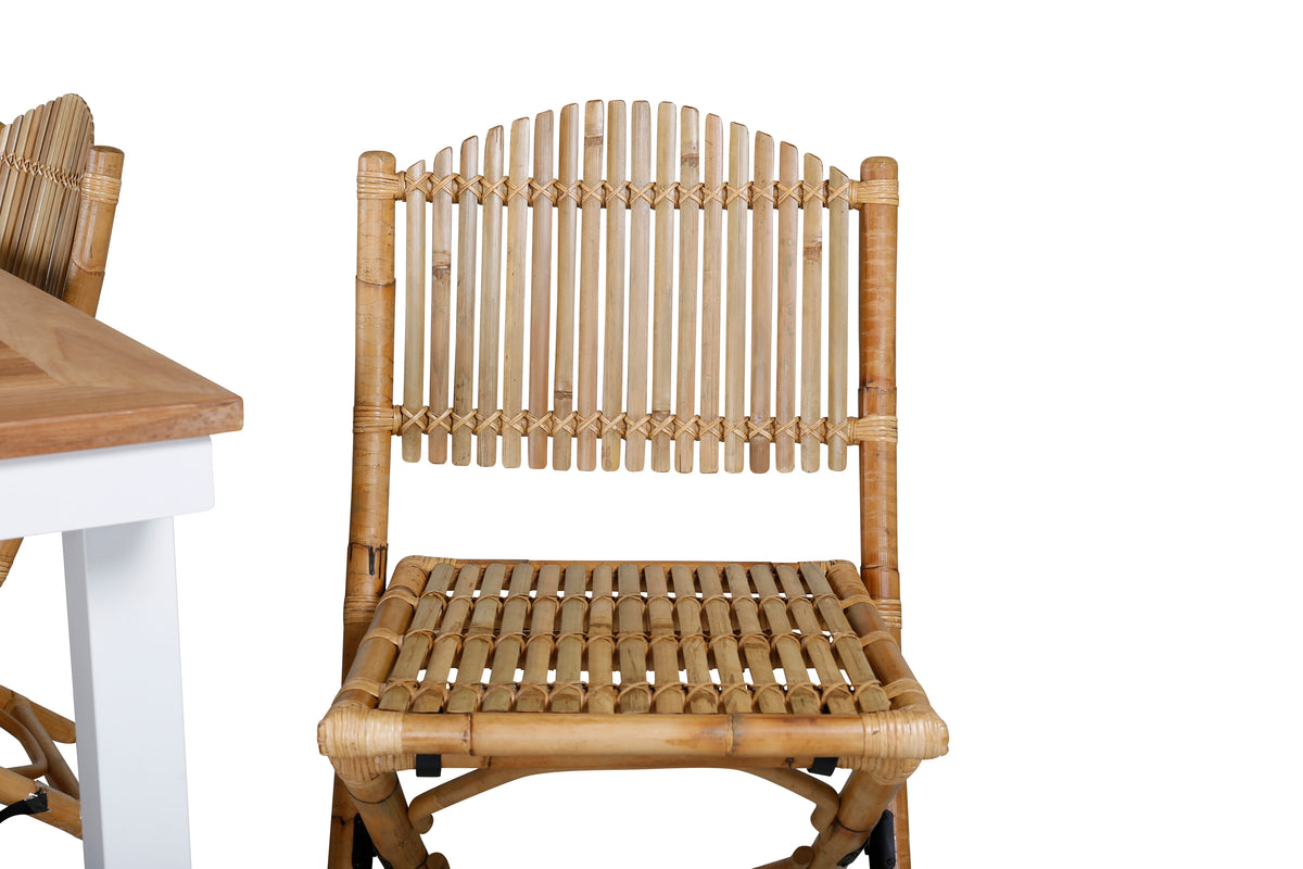 Venture Design Cane & Panama Caféstolar Natur + Matbord 160 x 90