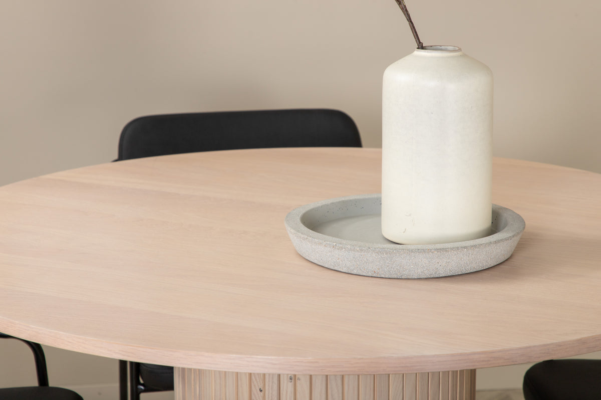 Venture Design Tvist & Bianca Matstolar Svart + Matbord ⌀110