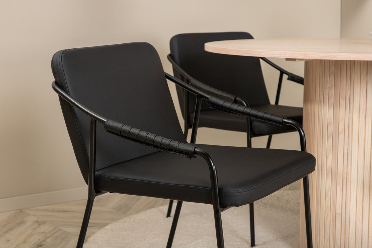 Venture Design Tvist & Bianca Matstolar Svart + Matbord ⌀110