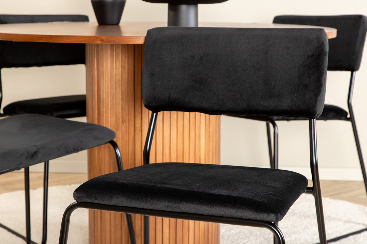 Venture Design Kenth & Bianca Matstolar Svart + Matbord ⌀110