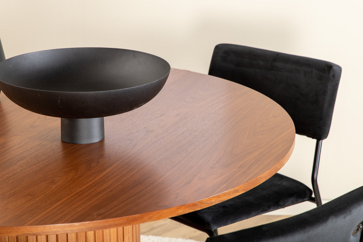 Venture Design Kenth & Bianca Matstolar Svart + Matbord ⌀110
