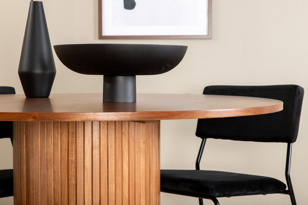 Venture Design Kenth & Bianca Matstolar Svart + Matbord ⌀110