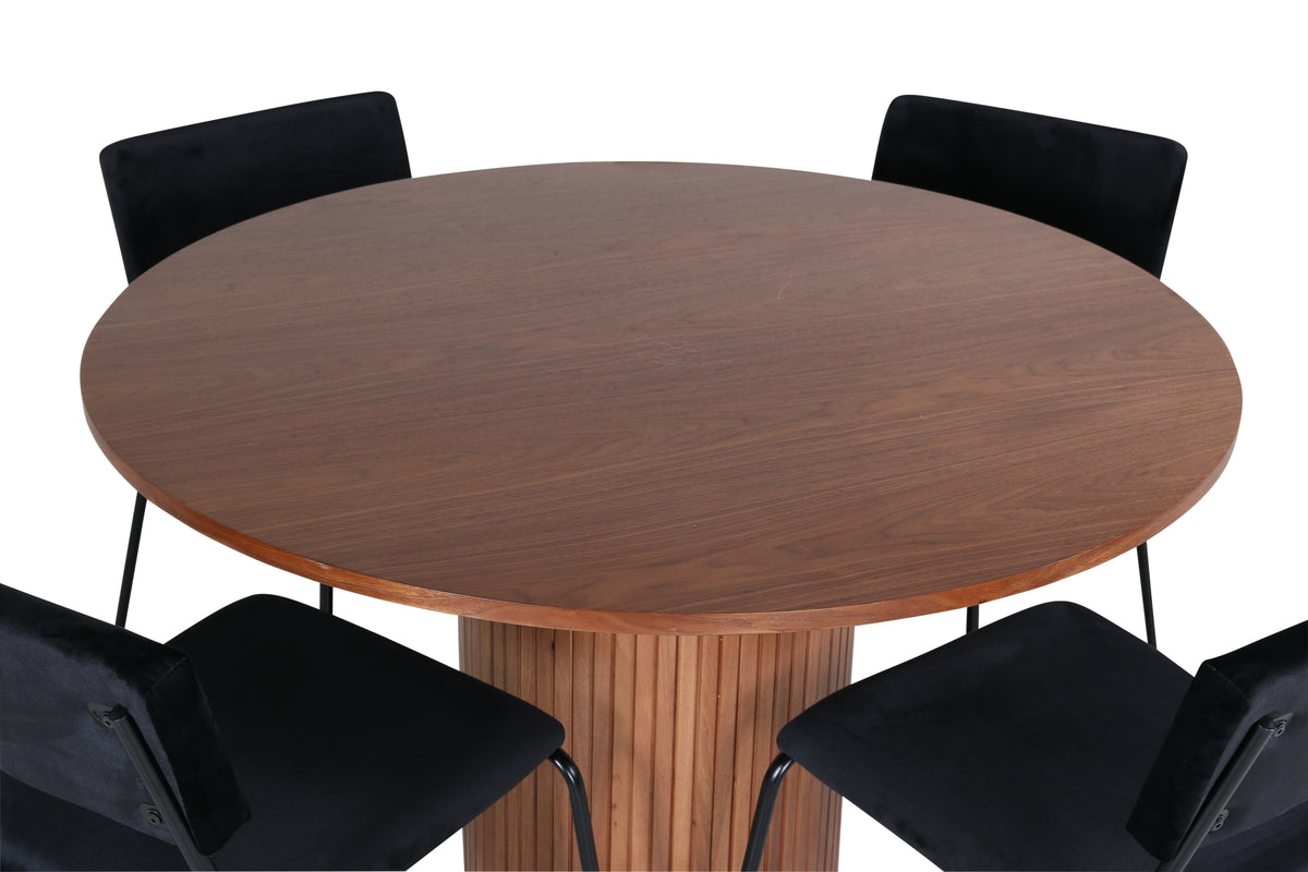 Venture Design Kenth & Bianca Matstolar Svart + Matbord ⌀110