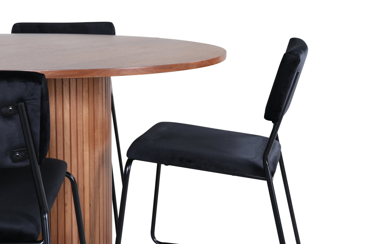 Venture Design Kenth & Bianca Matstolar Svart + Matbord ⌀110