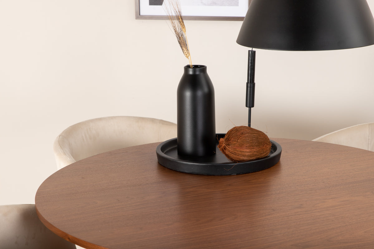 Venture Design Berit & Bianca Matstolar Beige + Matbord ⌀110