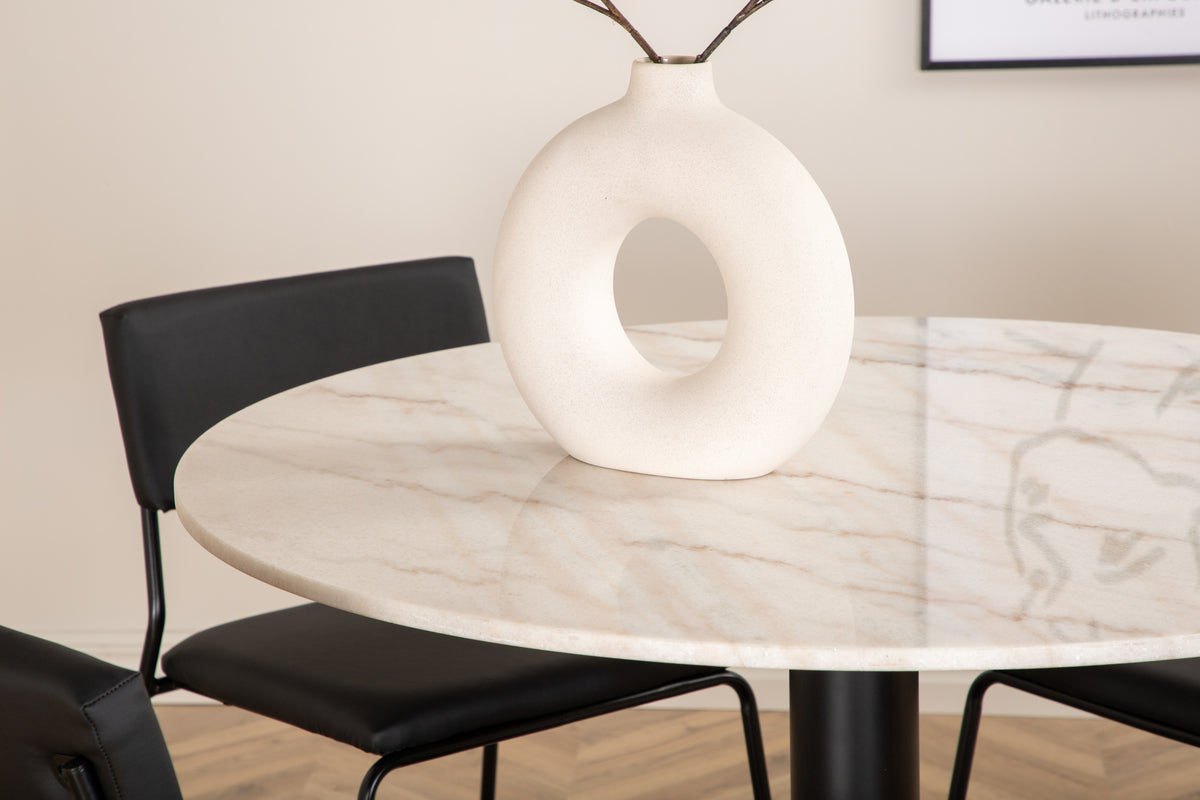 Venture Design Kenth & Estelle Matstolar Svart + Matbord ⌀106