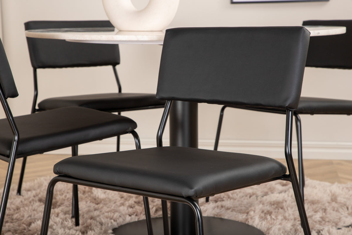Venture Design Kenth & Estelle Matstolar Svart + Matbord ⌀106