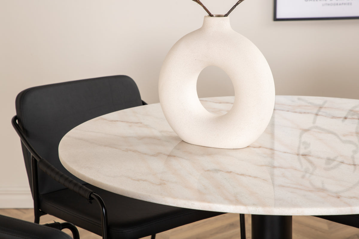 Venture Design Tvist & Estelle Matstolar Svart + Matbord ⌀106