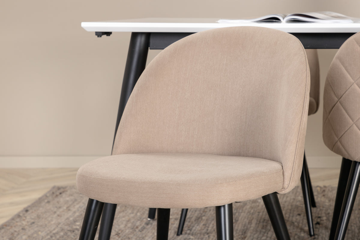 Venture Design Jimmy & Velvet Matbord 90 x 195 + Matstolar Beige